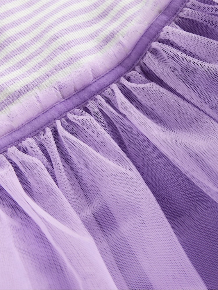 Boden Purple Jersey Tulle Mix Dress - Image 4 of 4