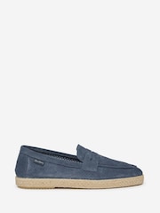 Oliver Sweeney Blue Perforated Suede Espadrille Loafers Shoes - Image 1 of 5