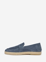 Oliver Sweeney Blue Perforated Suede Espadrille Loafers Shoes - Image 2 of 5