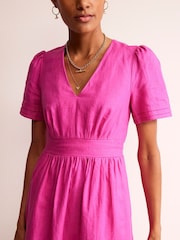 Boden Pink Petite Eve Linen Short Dress - Image 3 of 4