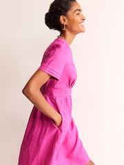 Boden Pink Petite Eve Linen Short Dress - Image 4 of 4
