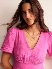 Boden Pink Eve Double Cloth Short Dress - Image 2 of 5