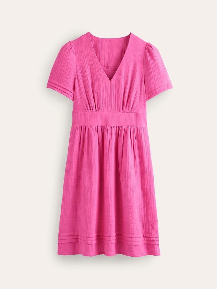 Boden Pink Eve Double Cloth Short Dress - Image 5 of 5