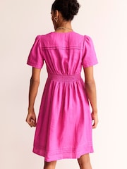 Boden Pink Eve Linen Short Dress - Image 2 of 5