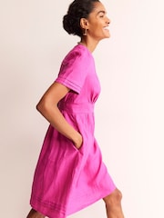 Boden Pink Eve Linen Short Dress - Image 3 of 5