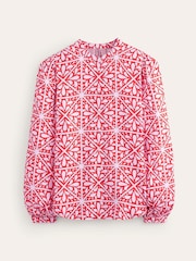 Boden Red Blouson Sleeve Blouse - Image 5 of 5
