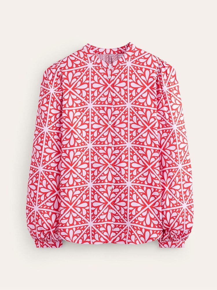 Boden Red Blouson Sleeve Blouse - Image 5 of 5