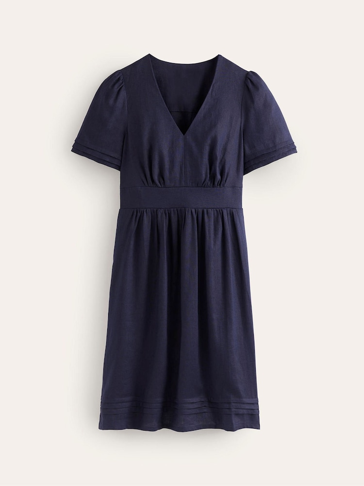 Boden Navy Eve Linen Short Dress - Image 5 of 5 Boden Navy Eve Linen Short Dress - Image 5 of 5