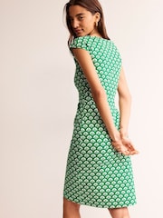 Boden Green Mosaic 100% Cotton Florrie Jersey Dress - Image 2 of 5