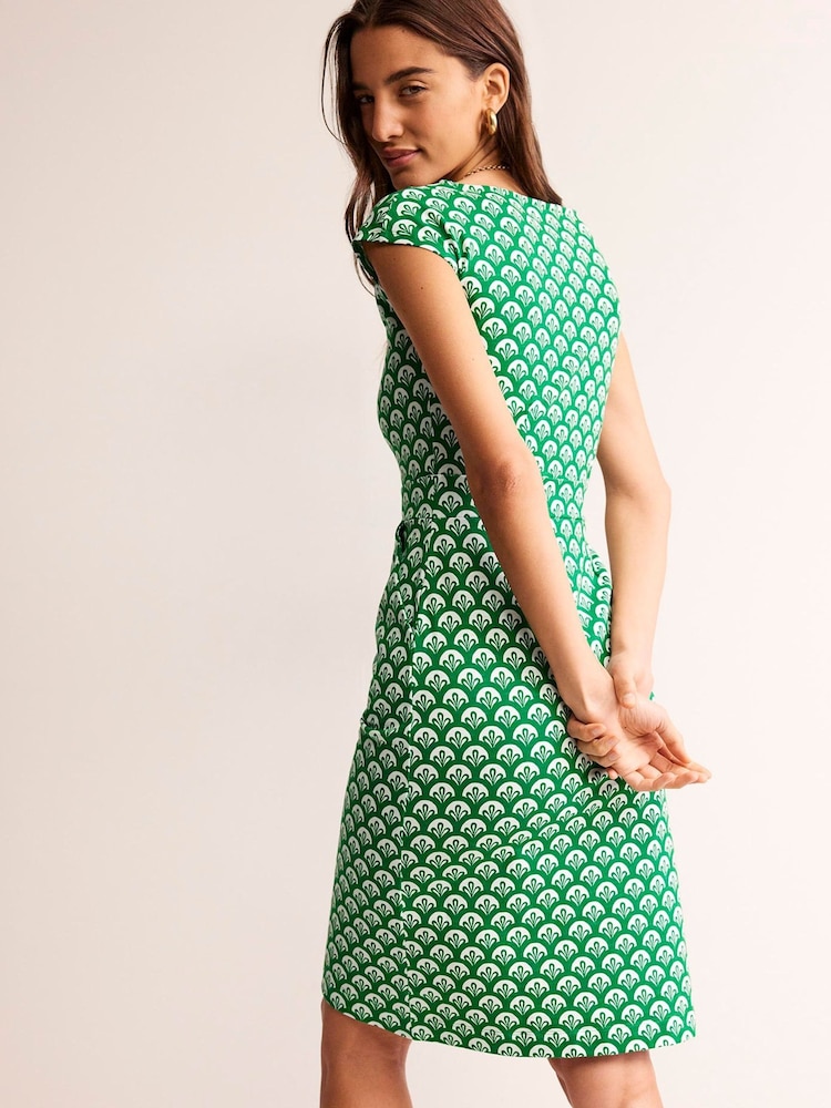Boden Green Mosaic 100% Cotton Florrie Jersey Dress - Image 2 of 5