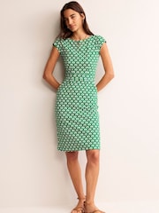Boden Green Mosaic 100% Cotton Florrie Jersey Dress - Image 3 of 5