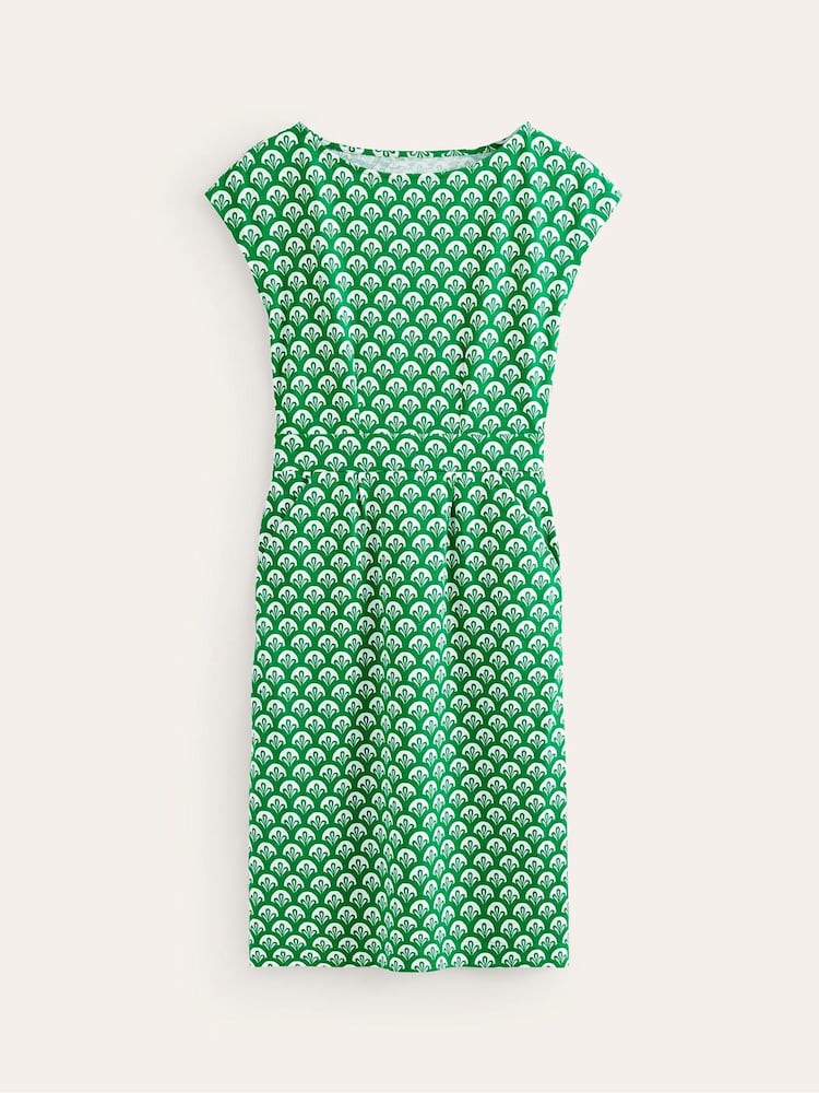 Boden Green Mosaic 100% Cotton Florrie Jersey Dress - Image 5 of 5