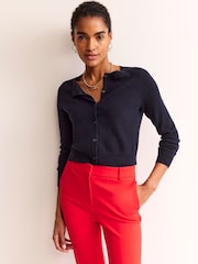 Boden Blue Eva Cashmere Cropped Cardigan - Image 1 of 6