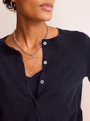 Boden Blue Eva Cashmere Cropped Cardigan - Image 2 of 6