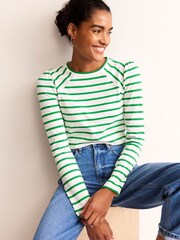 Boden Green 100% Cotton Arabella Stripe T-Shirt - Image 1 of 1