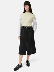 Jigsaw Black Seamed Detail A-Line Skirt - Image 3 of 5
