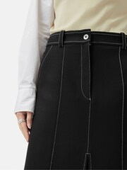 Jigsaw Black Seamed Detail A-Line Skirt - Image 4 of 5
