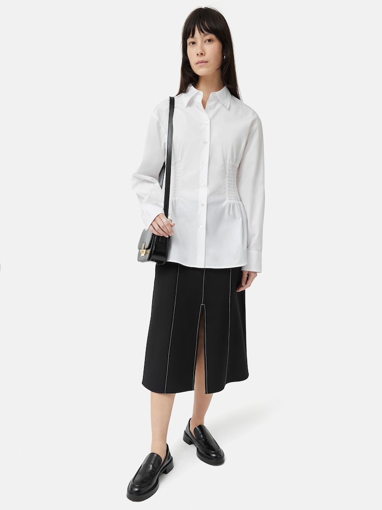 Jigsaw Black Seamed Detail A-Line Skirt - Image 5 of 5