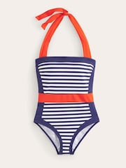 Boden Navy Multi Santorini Halterneck Swimsuit - Image 5 of 6