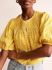 Boden Yellow Easy Stitch Detail Top - Image 2 of 4