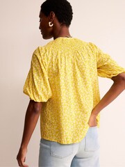Boden Yellow Easy Stitch Detail Top - Image 3 of 4