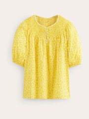 Boden Yellow Easy Stitch Detail Top - Image 4 of 4