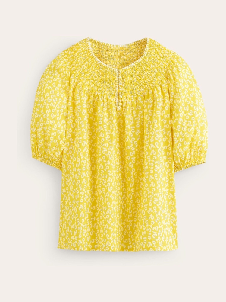 Boden Yellow Easy Stitch Detail Top - Image 4 of 4
