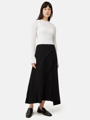 Jigsaw White Irregular Plissé Crew Top - Image 3 of 5