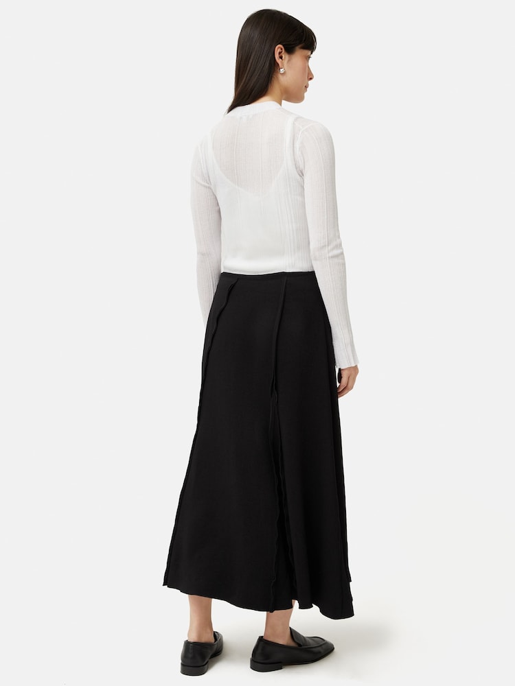 Jigsaw White Irregular Plissé Crew Top - Image 5 of 5