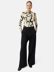 Jigsaw Cream Hydra Coral Sheer Cotton Top - Image 3 of 6
