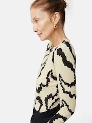 Jigsaw Cream Hydra Coral Sheer Cotton Top - Image 5 of 6