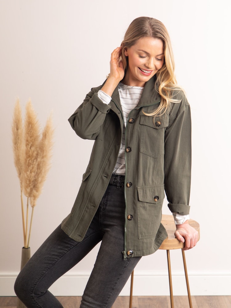 Lakeland Leather Green Suri Safari 100% Cotton Jacket - Image 1 of 3
