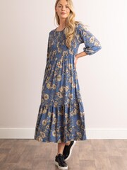 Lakeland Leather Blue Tiffany Floral Midi Dress - Image 1 of 6