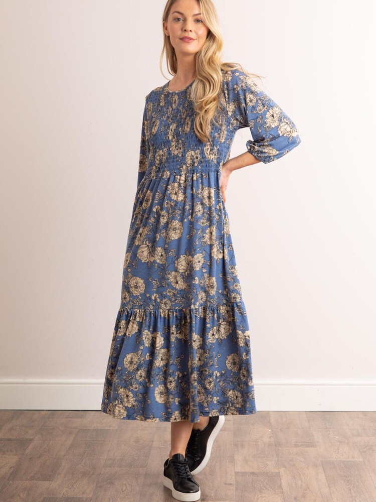 Lakeland Leather Blue Tiffany Floral Midi Dress - Image 1 of 6