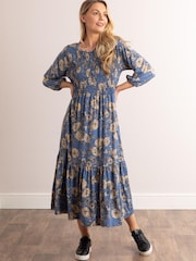 Lakeland Leather Blue Tiffany Floral Midi Dress - Image 3 of 6