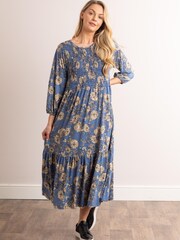 Lakeland Leather Blue Tiffany Floral Midi Dress - Image 4 of 6