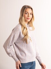 Lakeland Leather Natural Sheeka High Neck Jumper - Image 4 of 6
