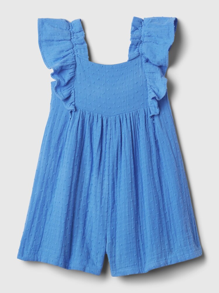 Gap Blue Crinkle Cotton Flutter Sleeve Rompersuit (6mths-5yrs) - Image 1 of 1 Gap Blue Crinkle Cotton Flutter Sleeve Rompersuit (6mths-5yrs) - Image 1 of 1