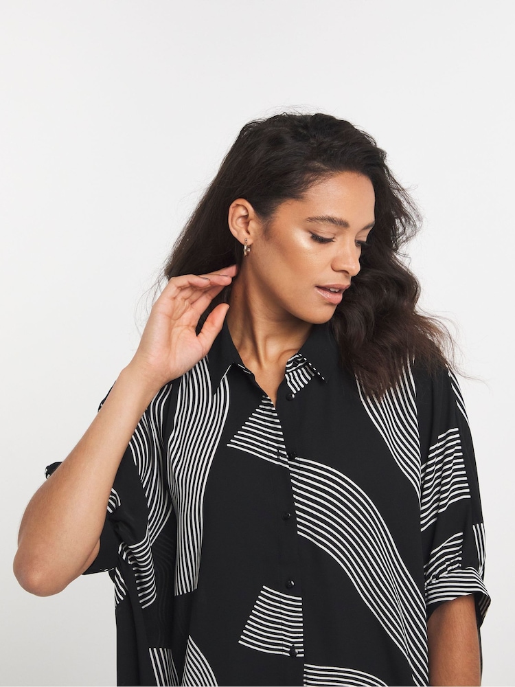 JD Williams Mono Print Uma Blouse - Image 3 of 3