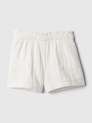 Gap White Crinkle Cotton Pull On Shorts (12mths-5yrs) - Image 1 of 1