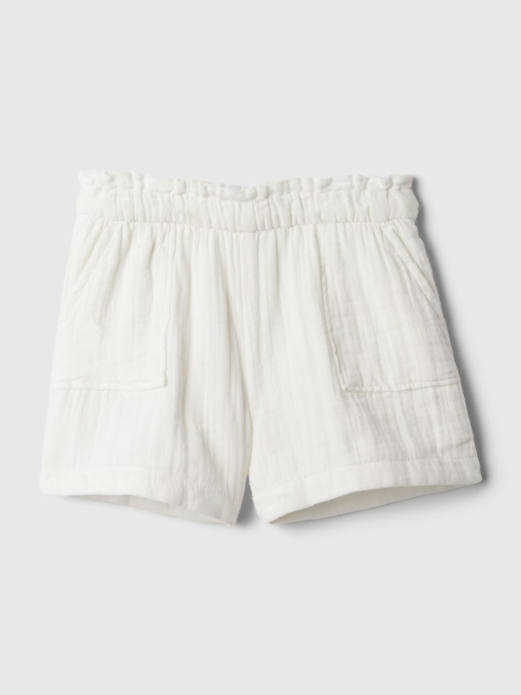 Gap White Crinkle Cotton Pull On Shorts (12mths-5yrs) - Image 1 of 1 Gap White Crinkle Cotton Pull On Shorts (12mths-5yrs) - Image 1 of 1