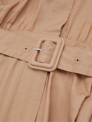 Reiss Camel Lorenza Belted Wide Leg Jumpsuit - Image 6 of 6