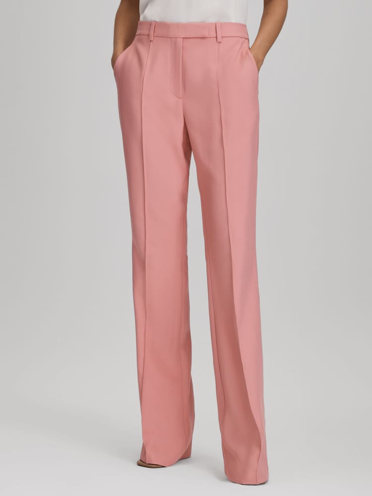 Reiss Pink Millie Flared Suit Trousers - Image 1 of 6