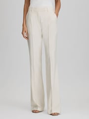 Reiss Cream Millie Petite Flared Suit Trousers - Image 3 of 6