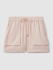 Reiss Pink Isador Drawstring Shorts with TENCEL™ Fibers - Image 2 of 5