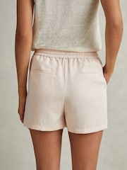 Reiss Pink Isador Drawstring Shorts with TENCEL™ Fibers - Image 4 of 5