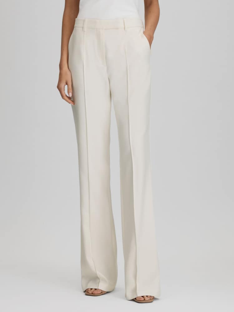 Reiss Cream Millie Flared Suit Trousers - Image 1 of 6