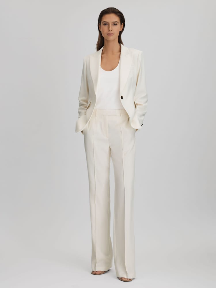 Reiss Cream Millie Flared Suit Trousers - Image 6 of 6