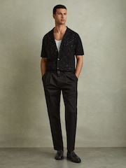 Reiss Black Clayton Leather Tassel Loafers - Image 1 of 3