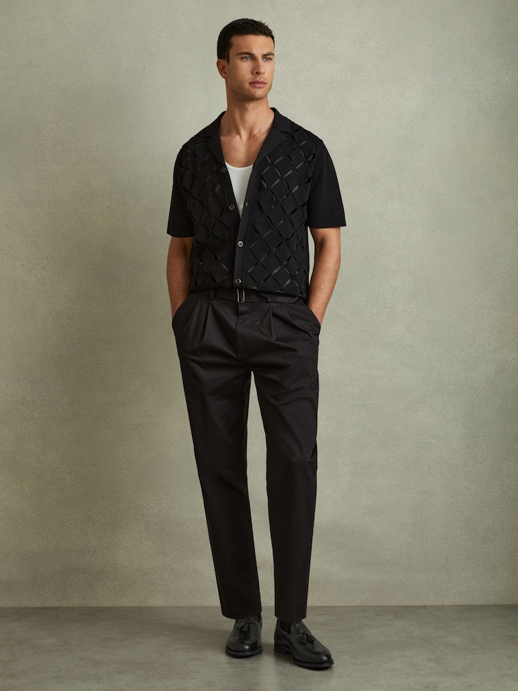 Reiss Black Clayton Leather Tassel Loafers - Image 1 of 3